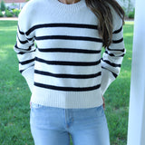 Isabelle Ivory Striped Sweater
