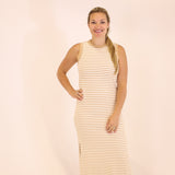 Naomi Striped Midi - Tan
