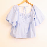 Genevieve Top - Light Blue Stripes