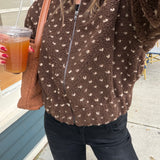 Espresso Fleece Zip Up Jacket