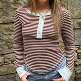 Weekend Striped Henley Top