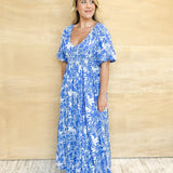 Resort Print Maxi Dress - Azure