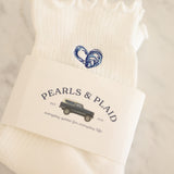 Embroidered Ruffle Socks - Oysters