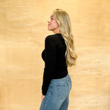 Decodes You Knit Top -  Black