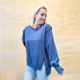 Trim Detail Top - Navy Blue