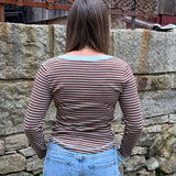 Weekend Striped Henley Top