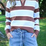 Allie Striped Collared Sweater