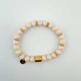 Callie Bracelet- Powder Pink and Gold Beads