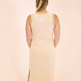 Naomi Striped Midi - Tan