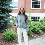 Jana Striped Sweater - Jade