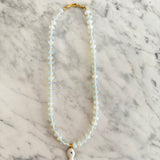 Callie Necklace - Clear/White with White Fish