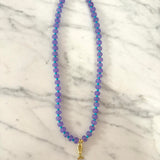 Callie Necklace - Purple/Teal with Gold Fish