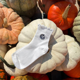 Embroidered Ruffle Socks - Pumpkin