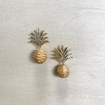 rattan, pineapple earrings, drop earring