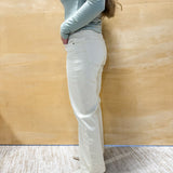 Cotton Denim Pant - Ecru