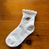 Embroidered Ruffle Socks - Football