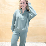 Scuba V-Neck Jacket - Sage