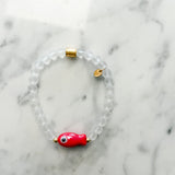 Callie Bracelet - Frosted with Red Fish