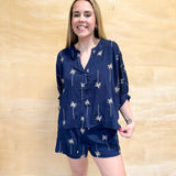 Tropical Navy Top