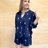 Tropical Navy Top