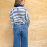 Allison Cropped Denim Straight Leg Jeans