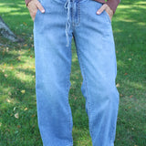 Sadie Drawstring Wide Leg Denim