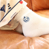 Embroidered Ruffle Socks - Pumpkin