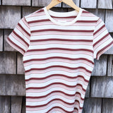Asher Tee - Pink Burgundy Stripe