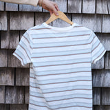 Asher Tee - Cream Blue Stripe