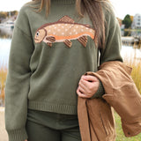 Swim with the Fish Sweater - Olive