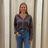 Elisa Cardigan - Brown/Navy