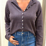 Elisa Cardigan - Brown/Navy