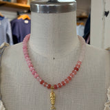 Callie Necklace - Mixed Pink with Fish