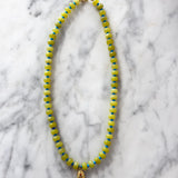 Callie Necklace - Chartreuse with Gold Fish