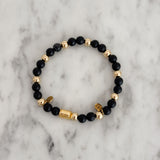 Callie Bracelet - Black and Gold Beads
