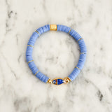 Callie Bracelet - Medium Blue / Gold with Blue Fish