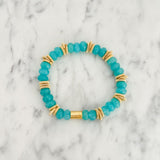 Callie Bracelet - Teal Beads with Gold
