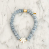 Callie Bracelet- Light Blue / Gold with White Star