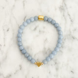 Callie Bracelet- Light Blue / Gold Heart