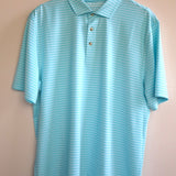 The Compass Polo - Aqua Stripe