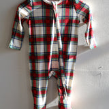Christmas Plaid Zipper Footie