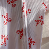 Candy Cane Zipper Footie